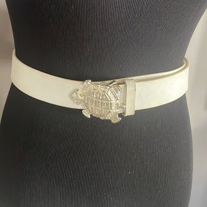 Another Line Inc Leather Belt with Turtle buckle Large